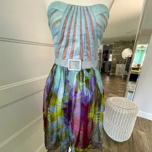 Aidan Mattox Corset Silk Dress
